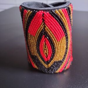 Black Leather Bracelet Strap with Silver Snap